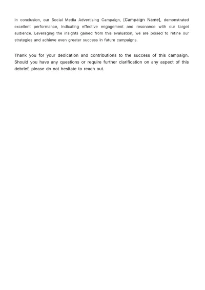 Free Social Media Advertising Campaign Debrief Template to Edit Online