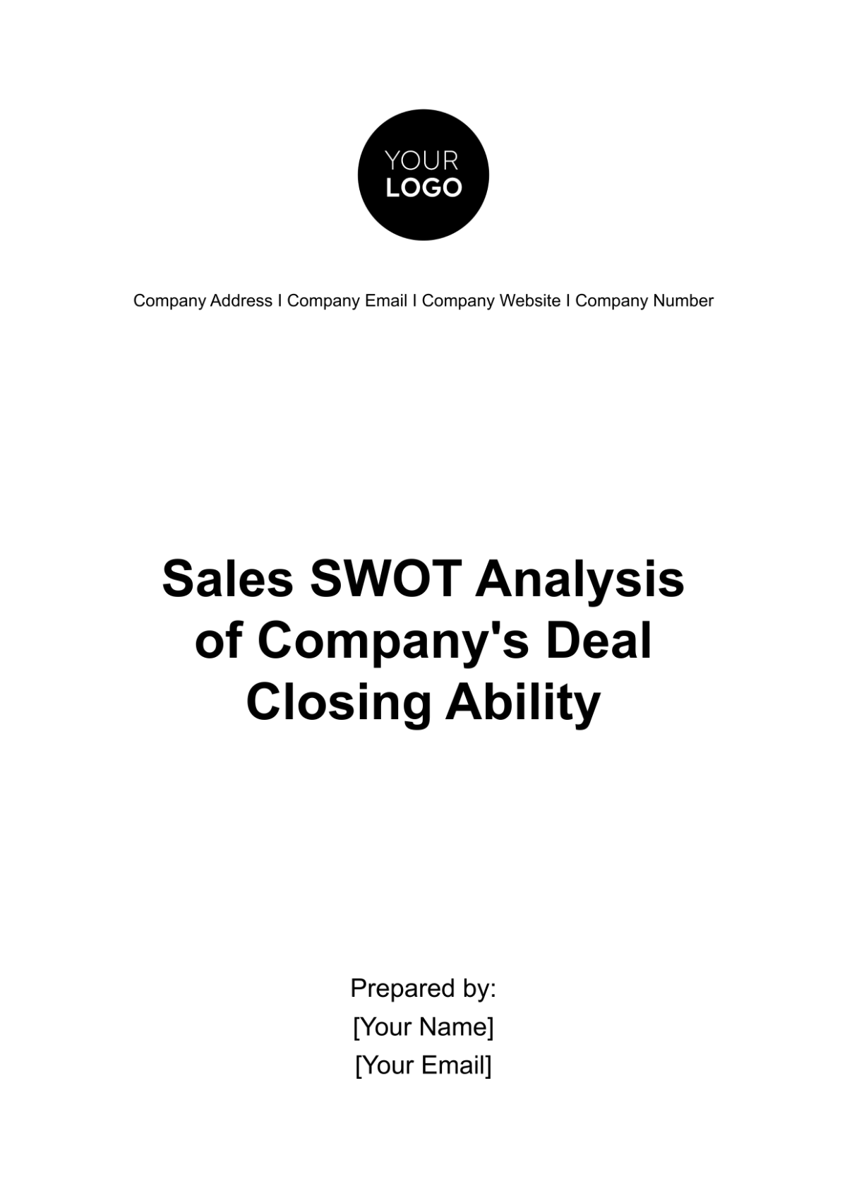 Sales SWOT Analysis of Company's Deal Closing Ability Template