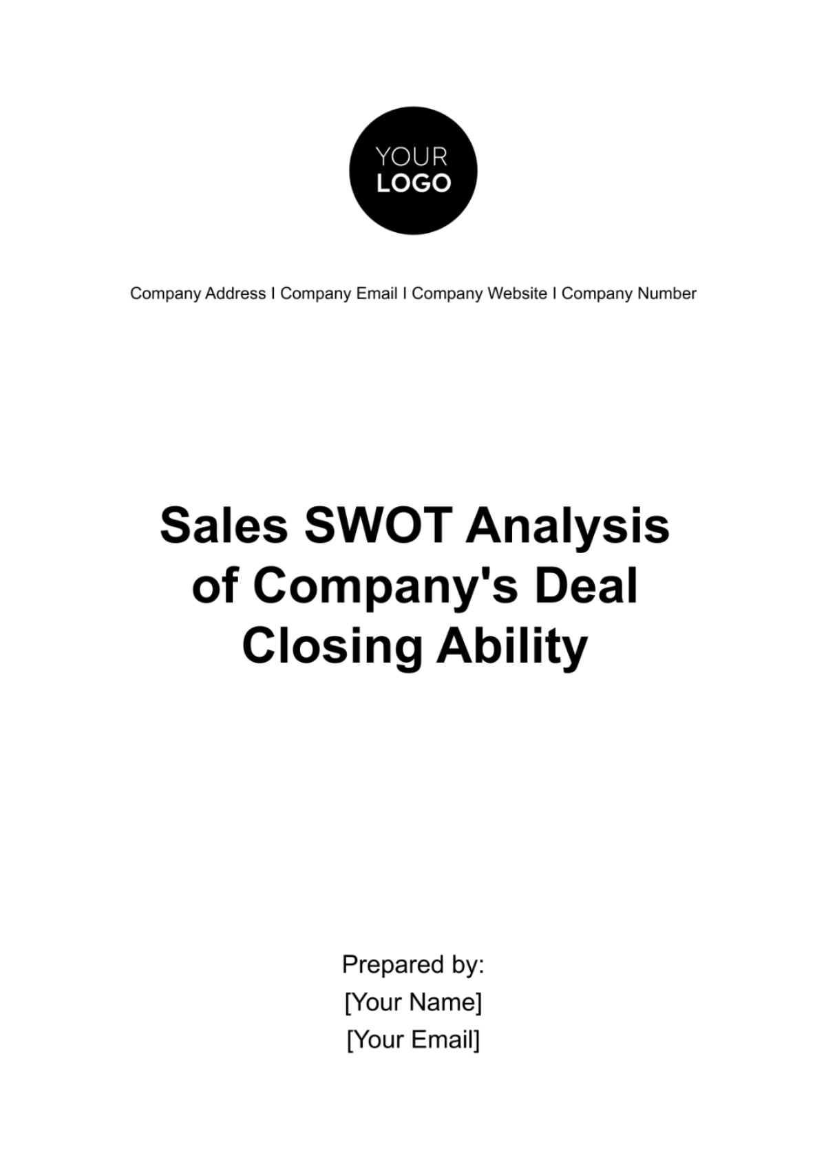 Sales SWOT Analysis of Company's Deal Closing Ability Template - Edit Online & Download