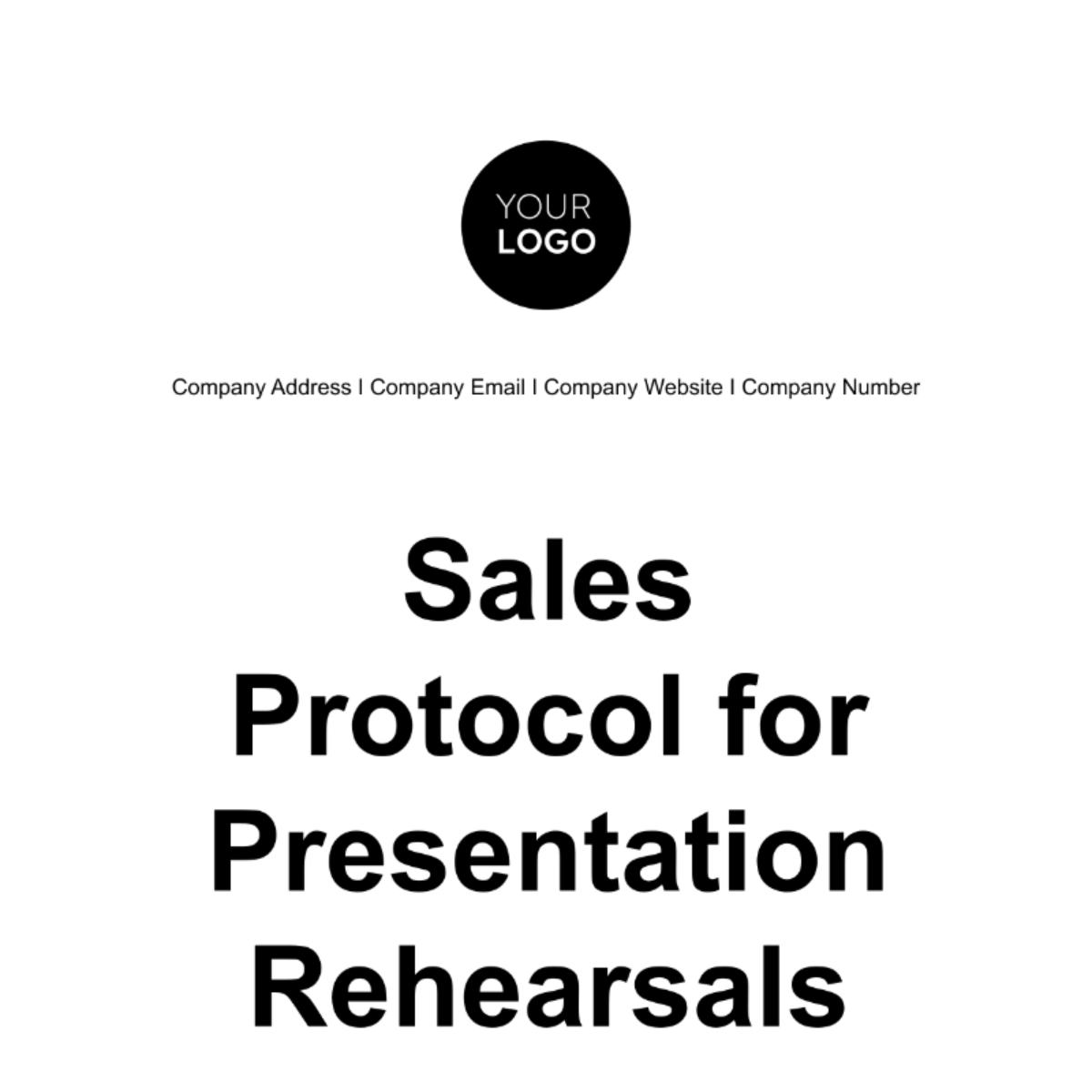 Sales Protocol for Presentation Rehearsals Template