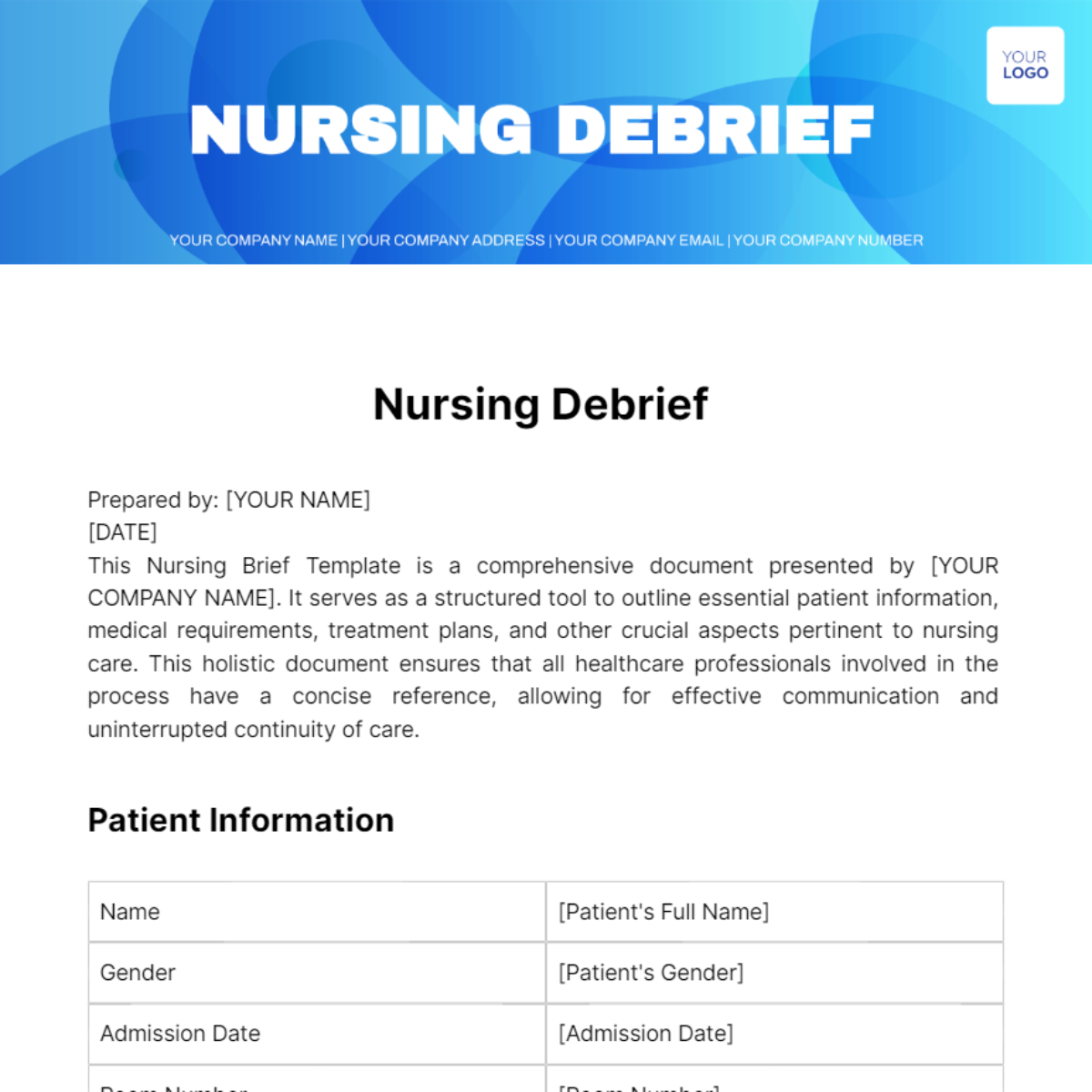 Nursing Debrief Template - Edit Online & Download