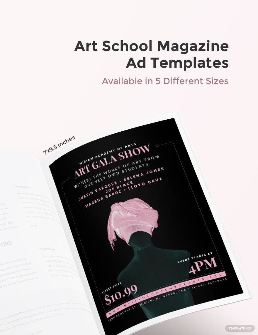 Art School Magazine Ads Template
