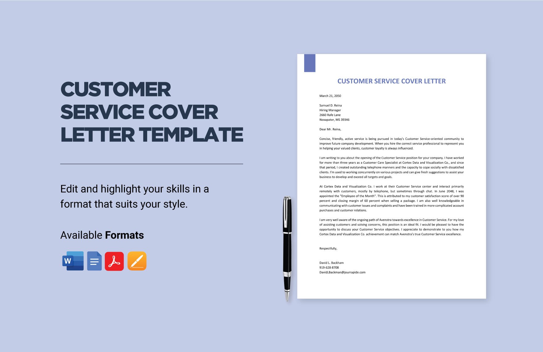 Customer Service Cover Letter Template