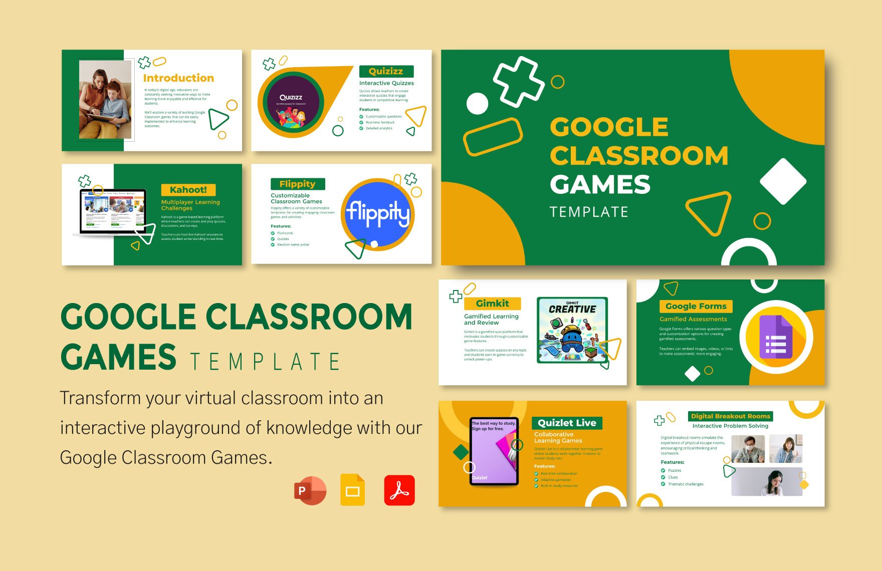 Google Classroom Games Template