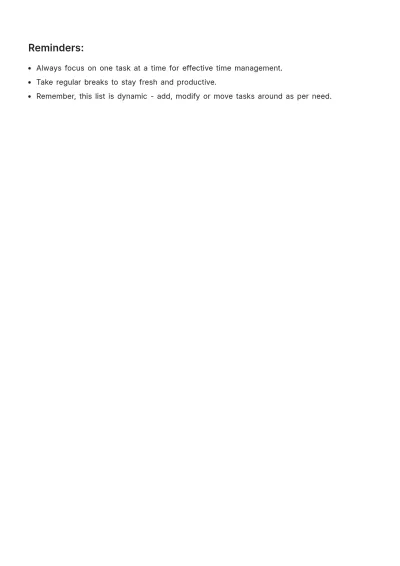 Free Master To Do List Template to Edit Online