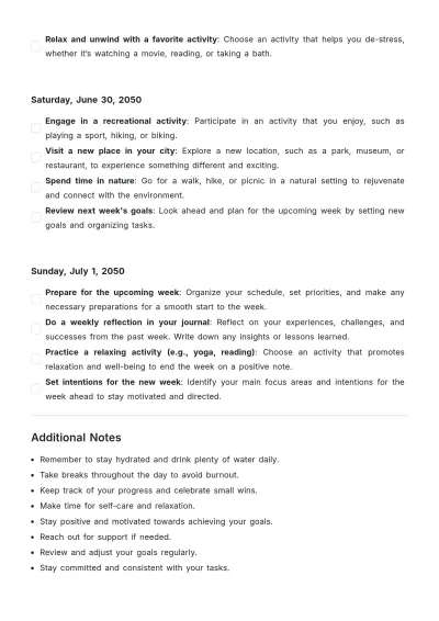 Free Weekly To-Do List Template to Edit Online