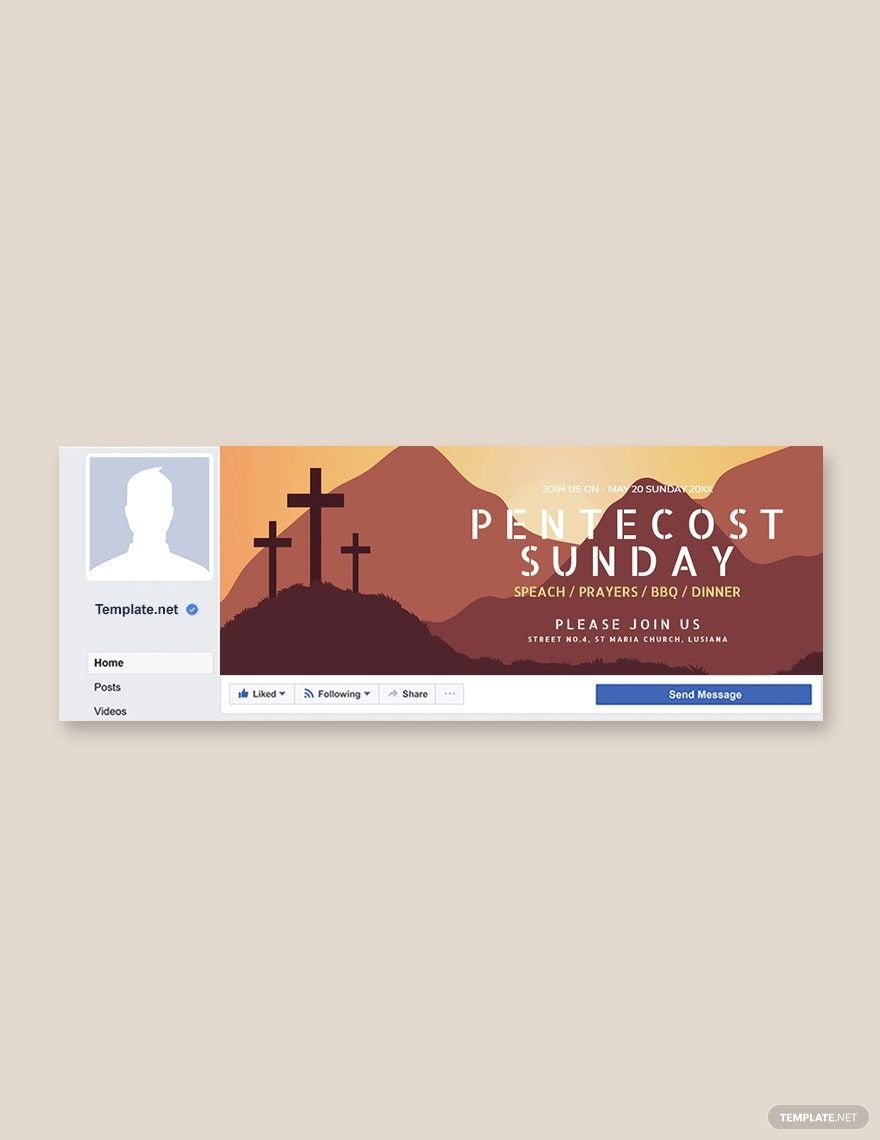 Pentecost Sunday Facebook Event Cover Template in PSD
