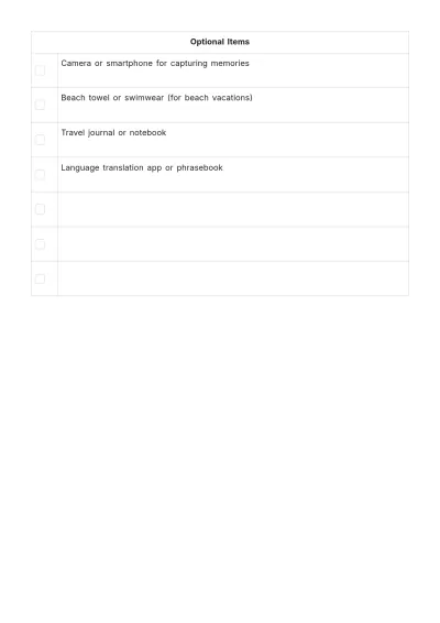 Free Vacation To Do List Template to Edit Online