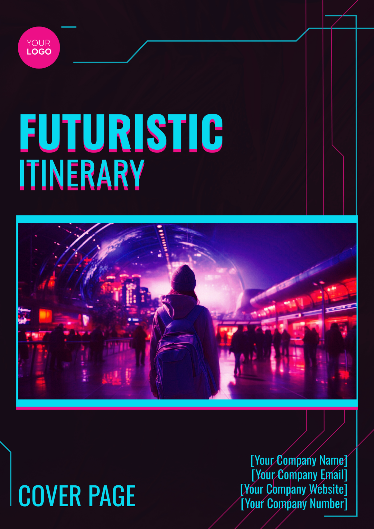 Futuristic Itinerary Cover Page