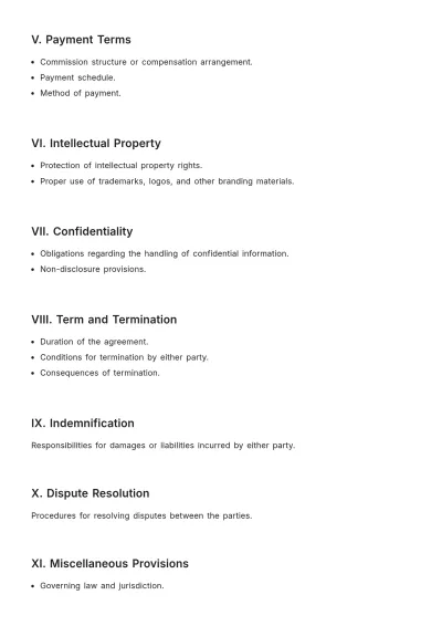 Free Sales Affiliation Agreement Outline Template to Edit Online