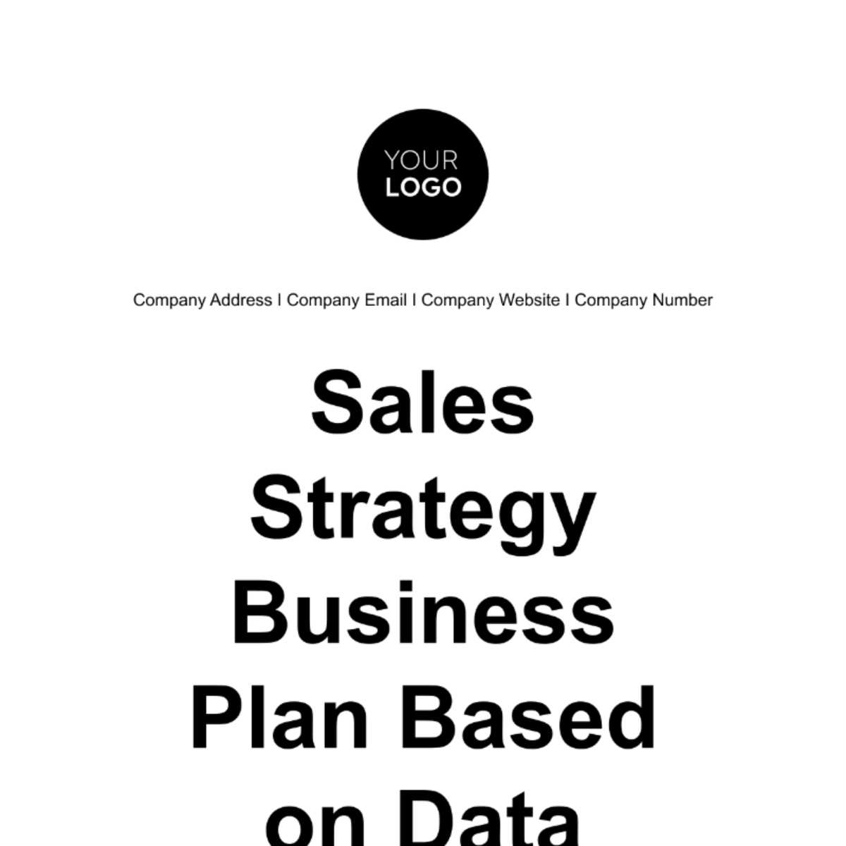 Sales Strategy Business Plan Based on Data Template