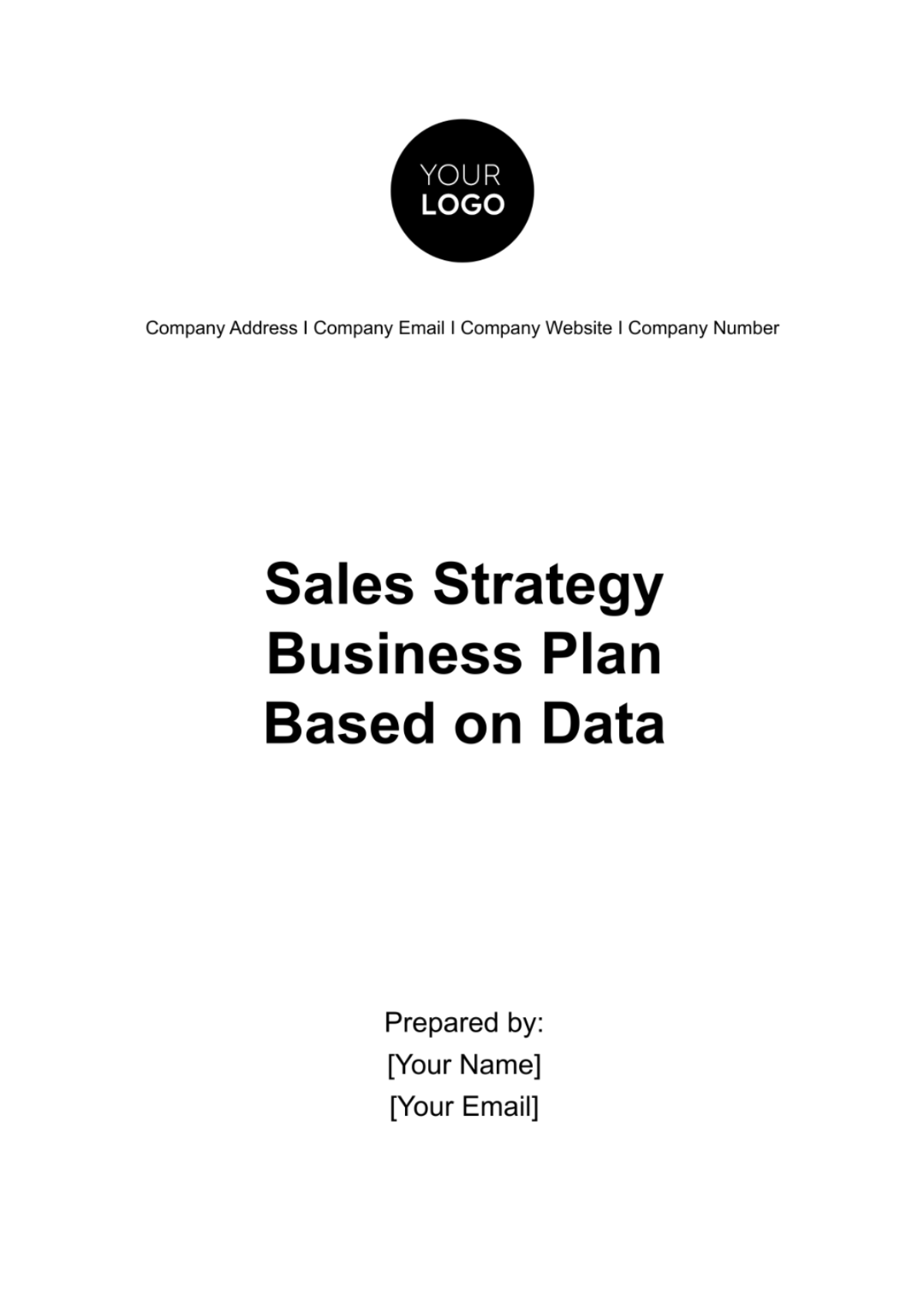 Sales Strategy Business Plan Based on Data Template - Edit Online & Download