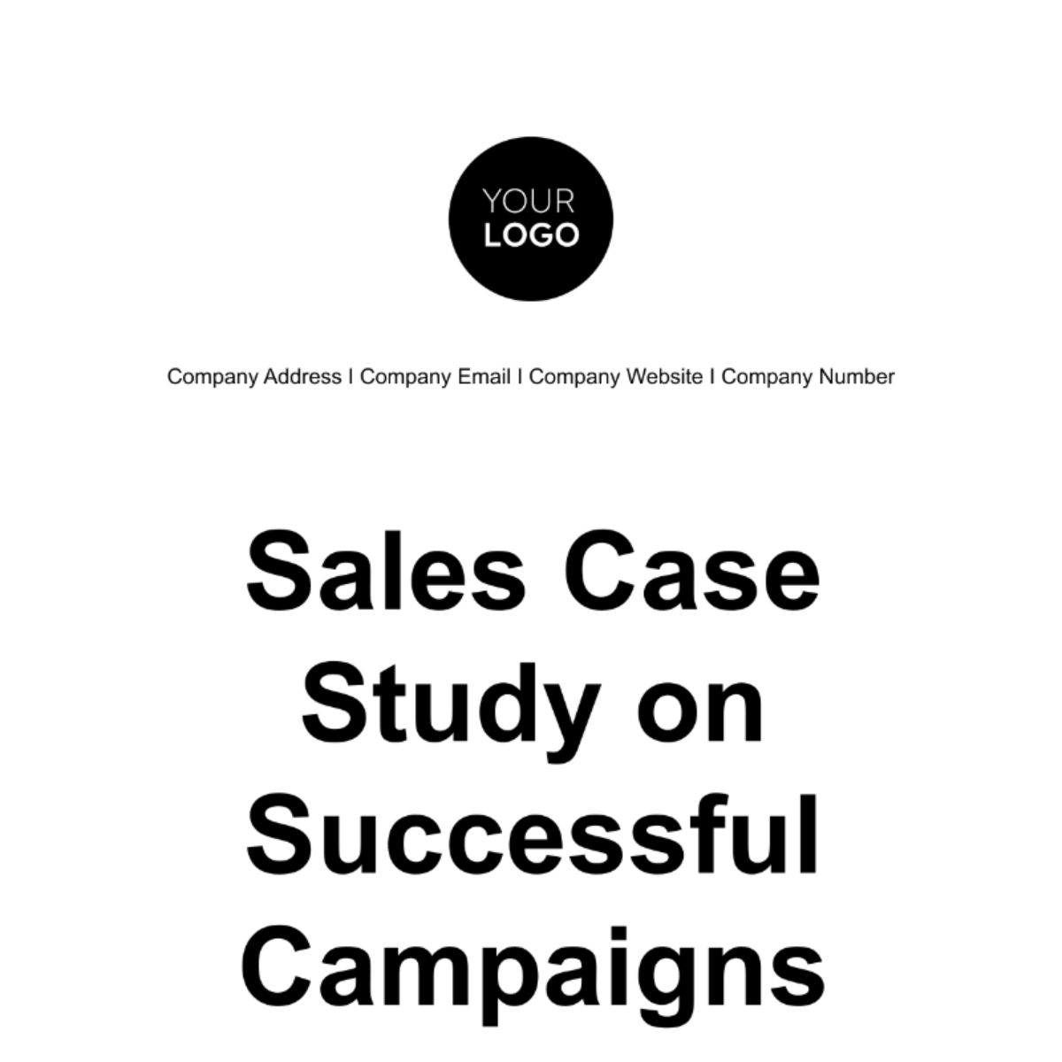 Sales Case Study on Successful Campaigns Template