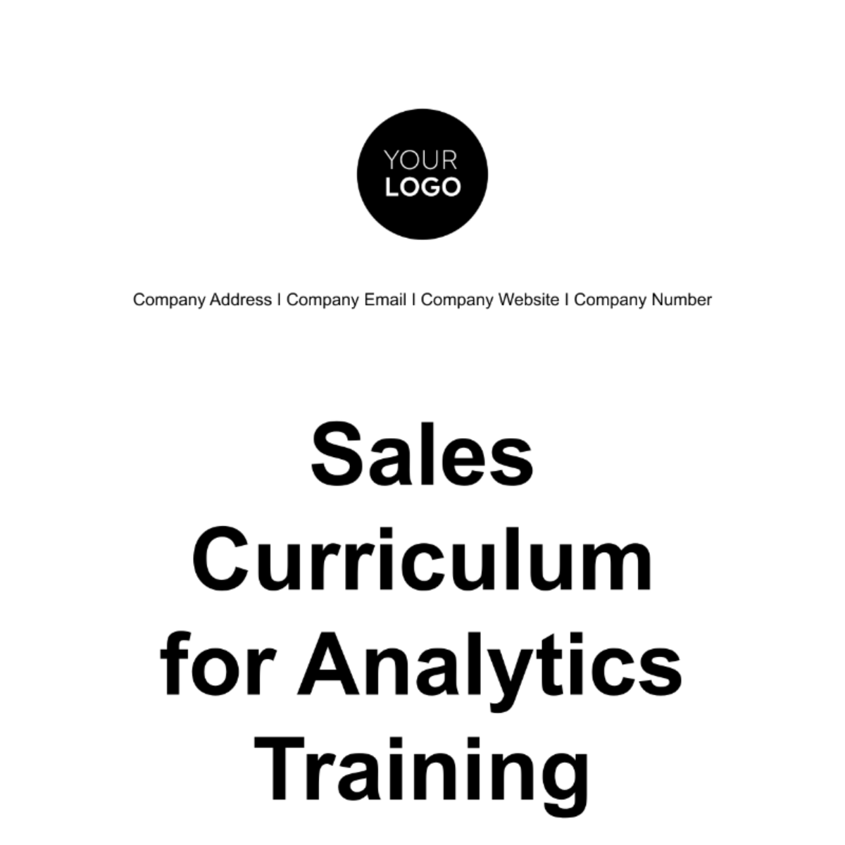 Free Sales Curriculum for Analytics Training Template