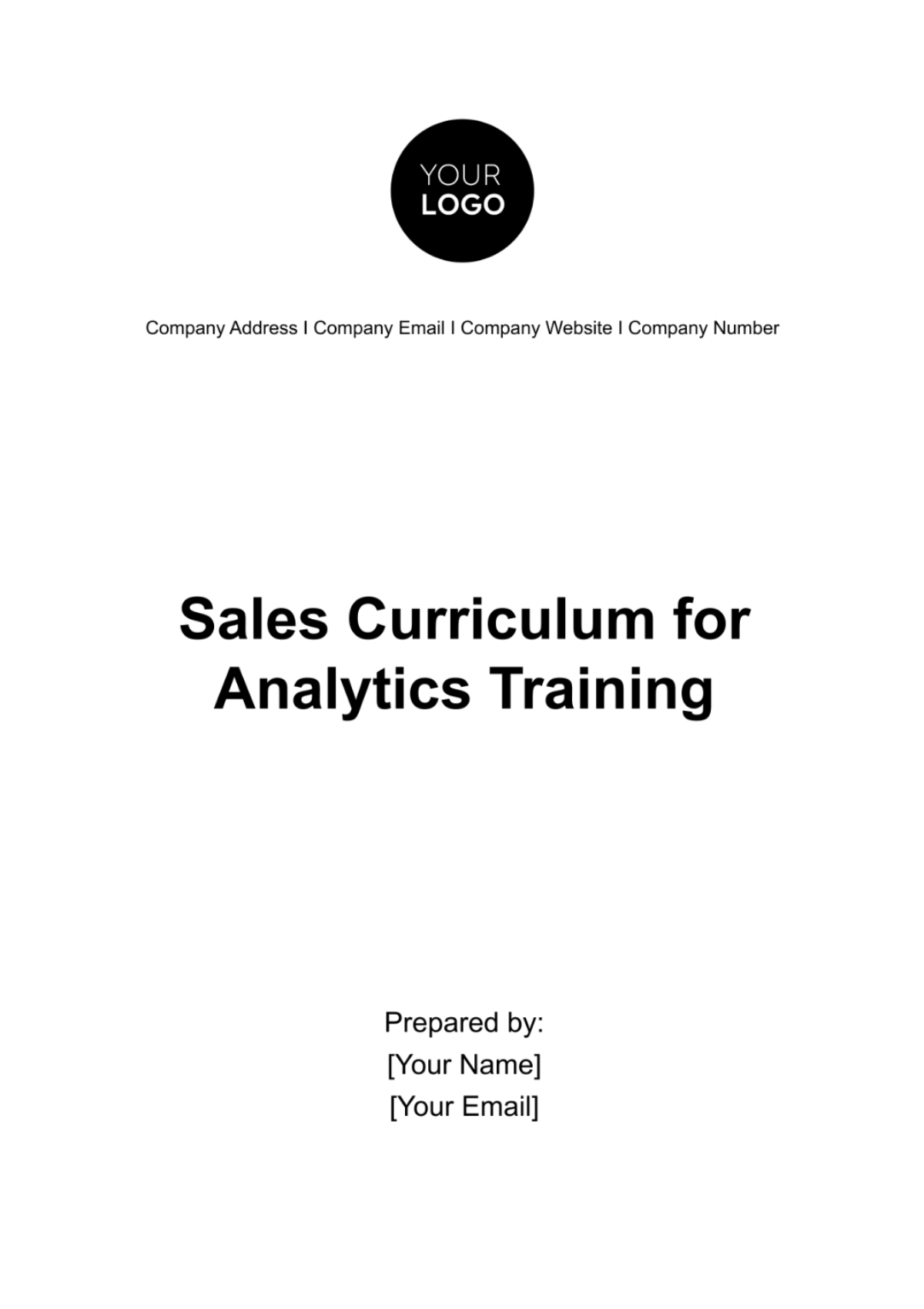 Sales Curriculum for Analytics Training Template - Edit Online & Download