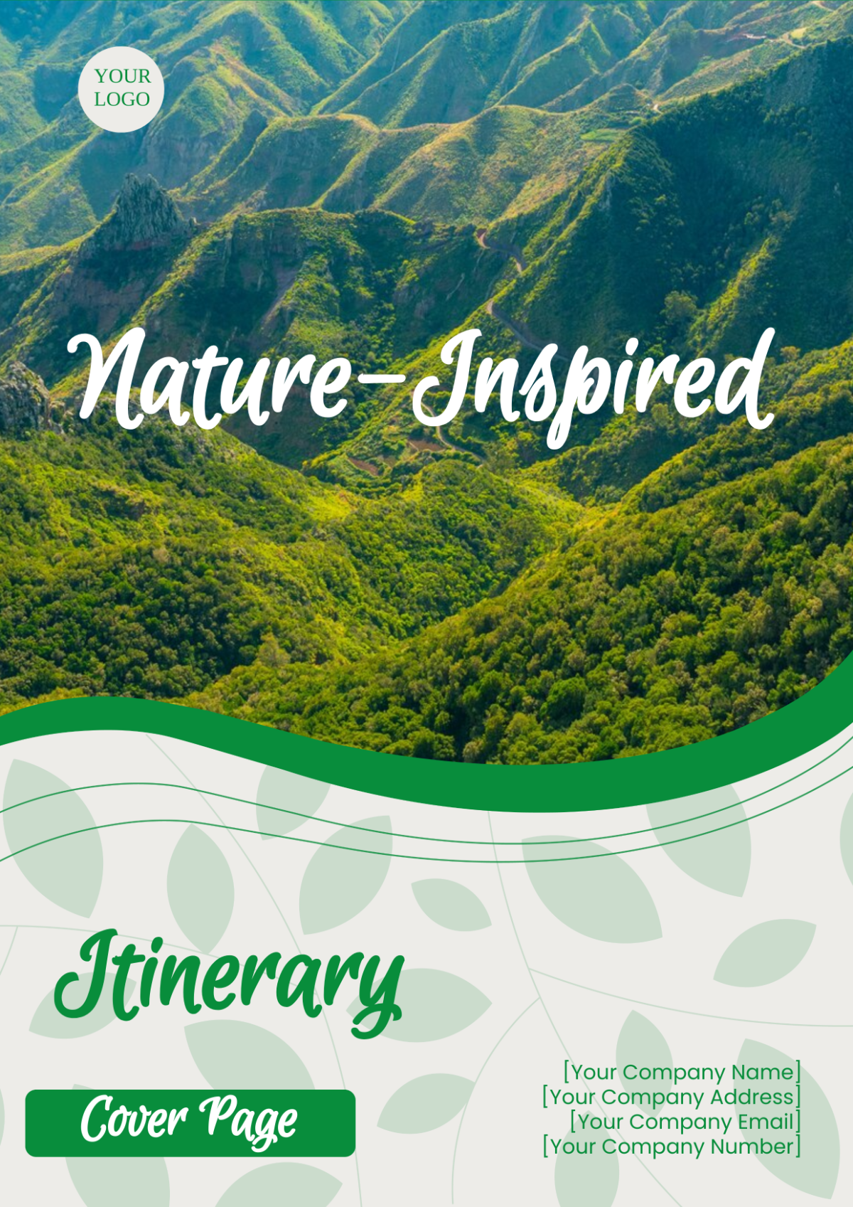 Nature-Inspired Itinerary Cover Page