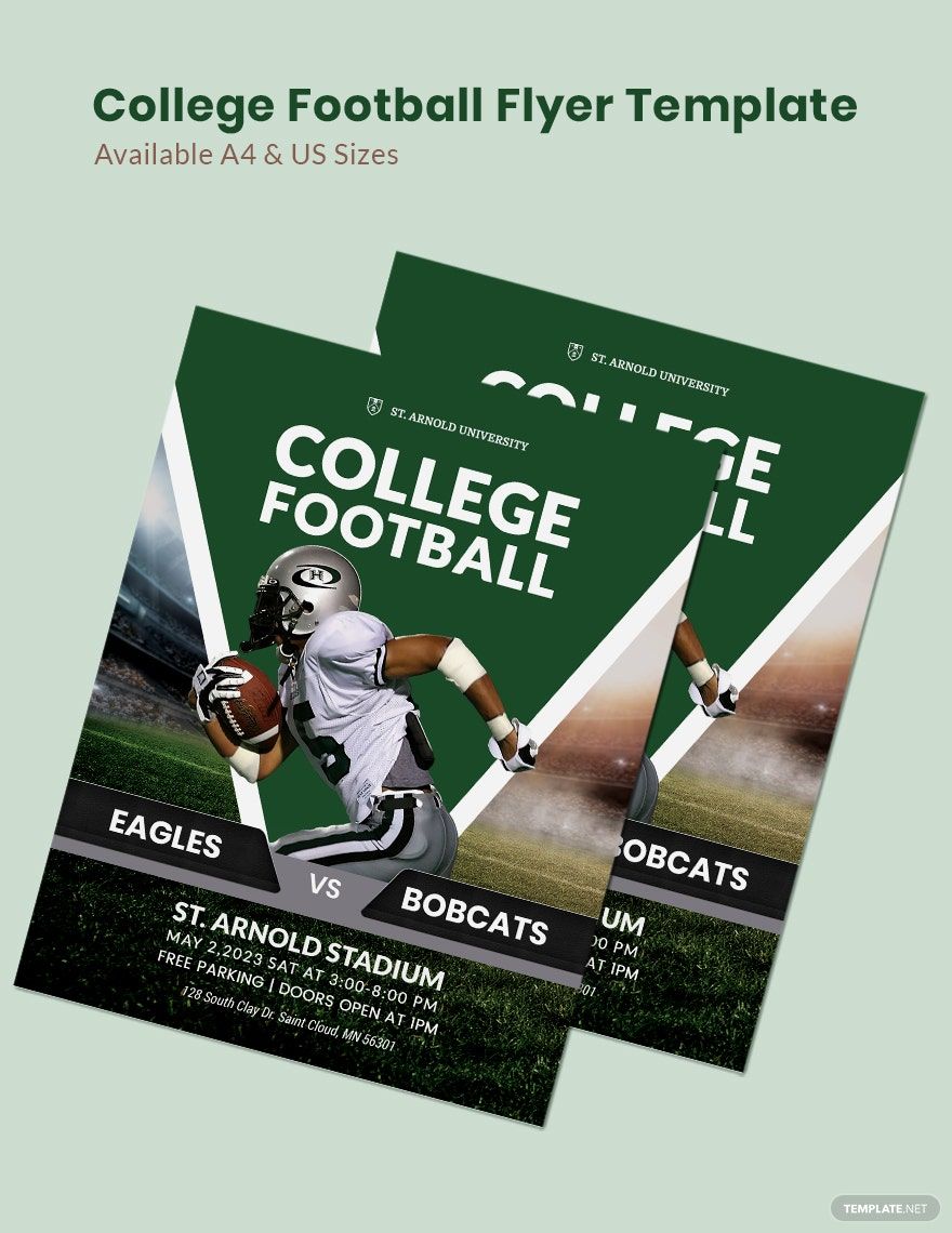 College Football Flyer Template in Word, Google Docs, PSD, Apple Pages, Publisher