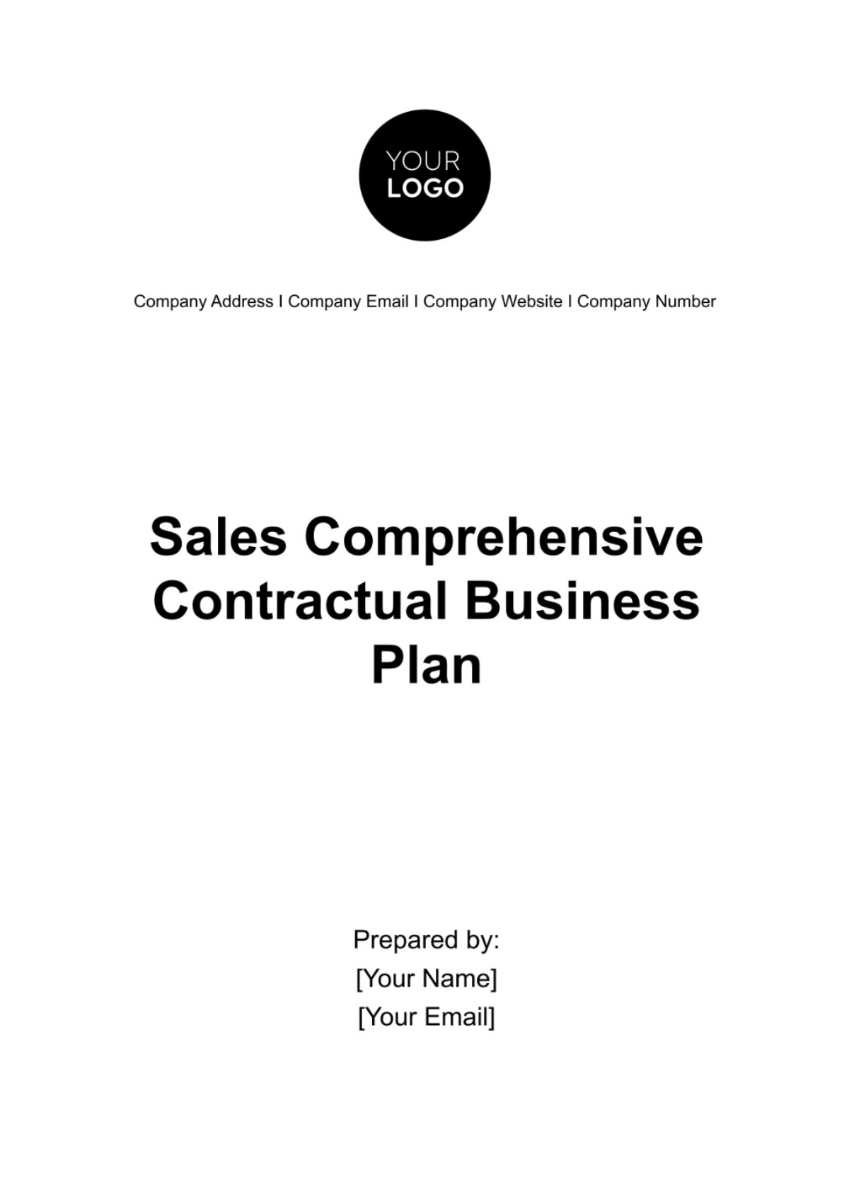 Sales Comprehensive Contractual Business Plan Template - Edit Online & Download