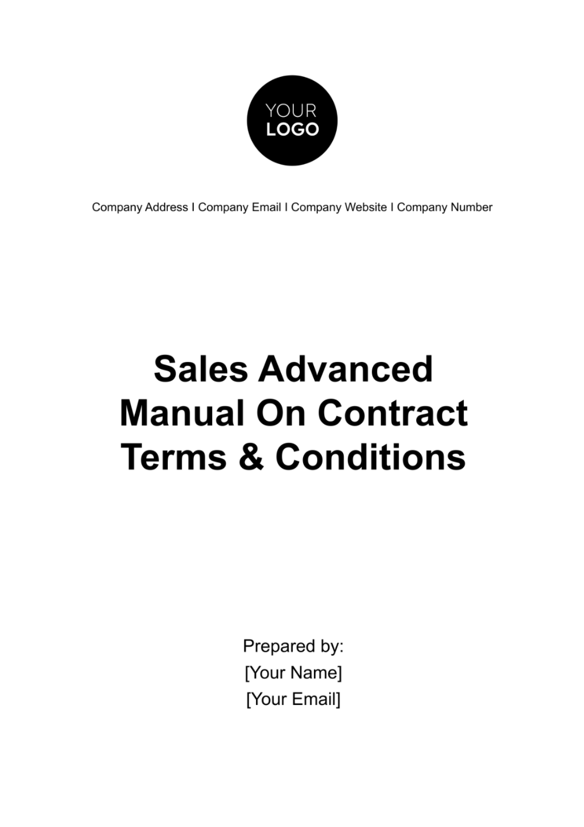 Sales Advanced Manual on Contract Terms & Conditions Template - Edit Online & Download