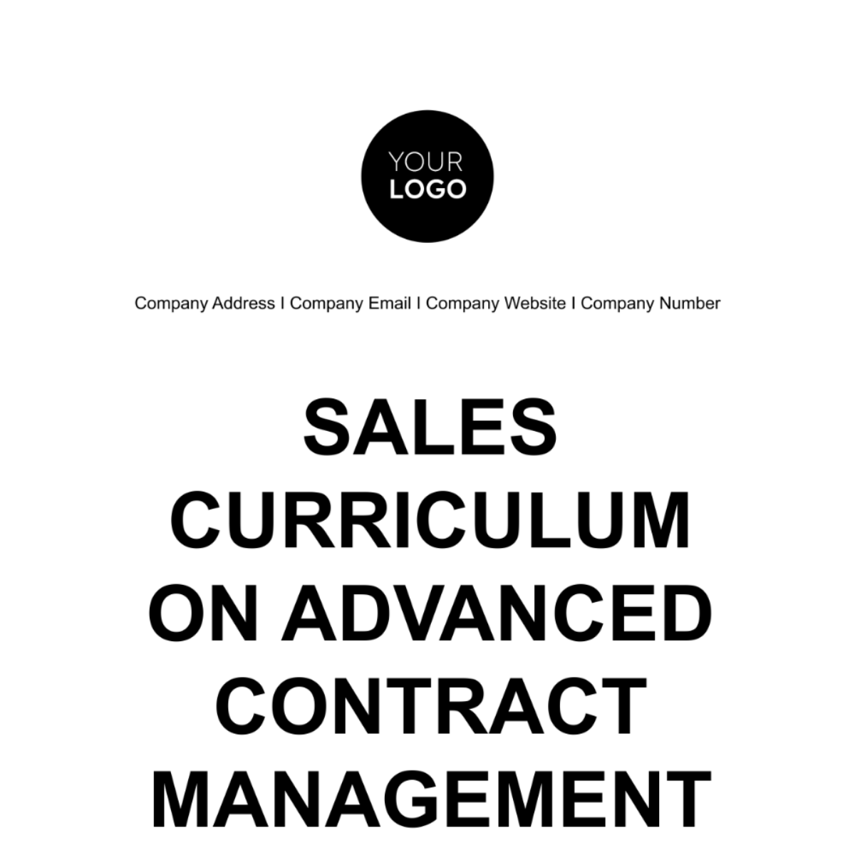 Sales Curriculum on Advanced Contract Management Template