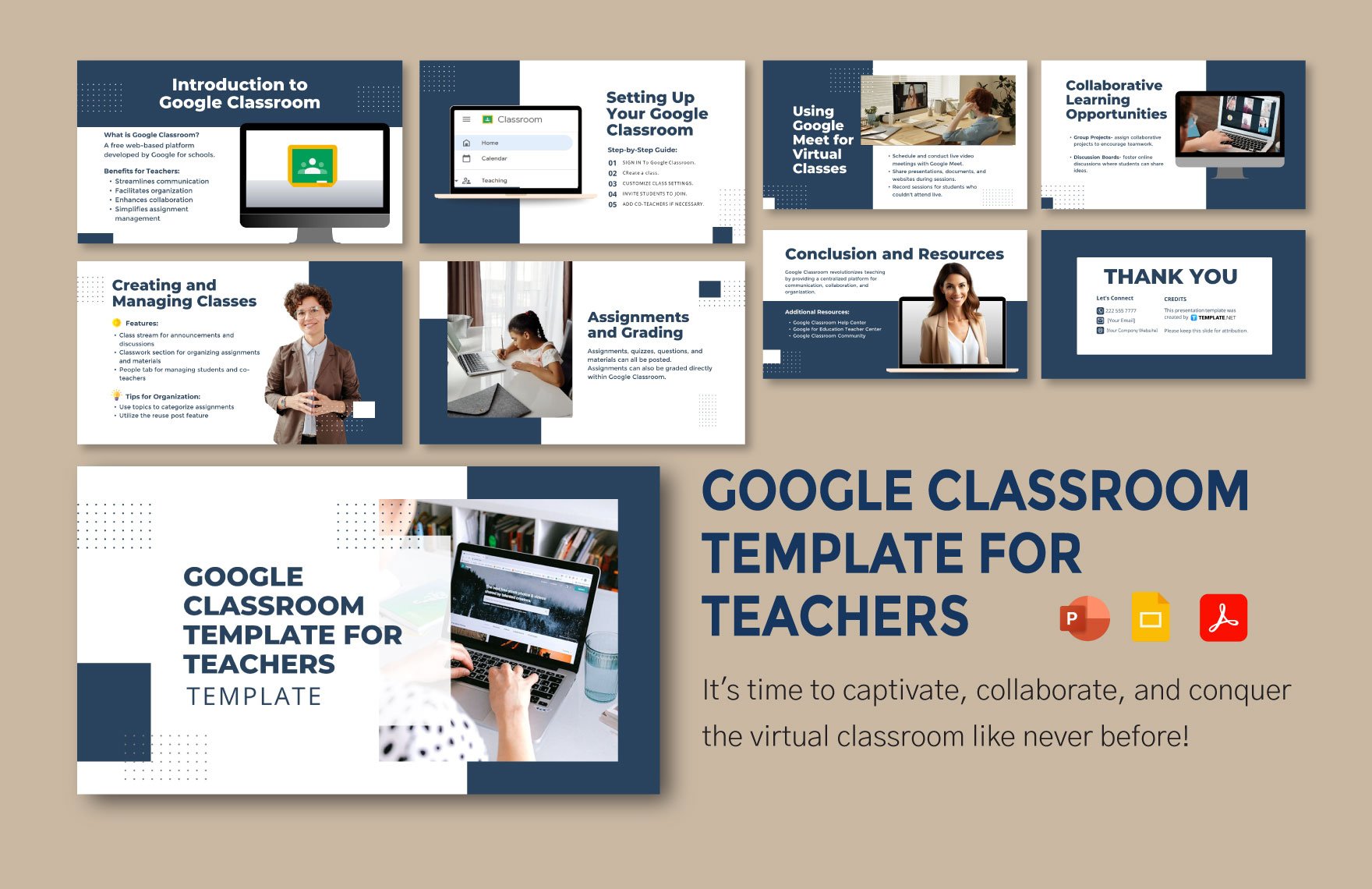 Google Classroom Template for Teachers in PDF, PowerPoint, Google Slides