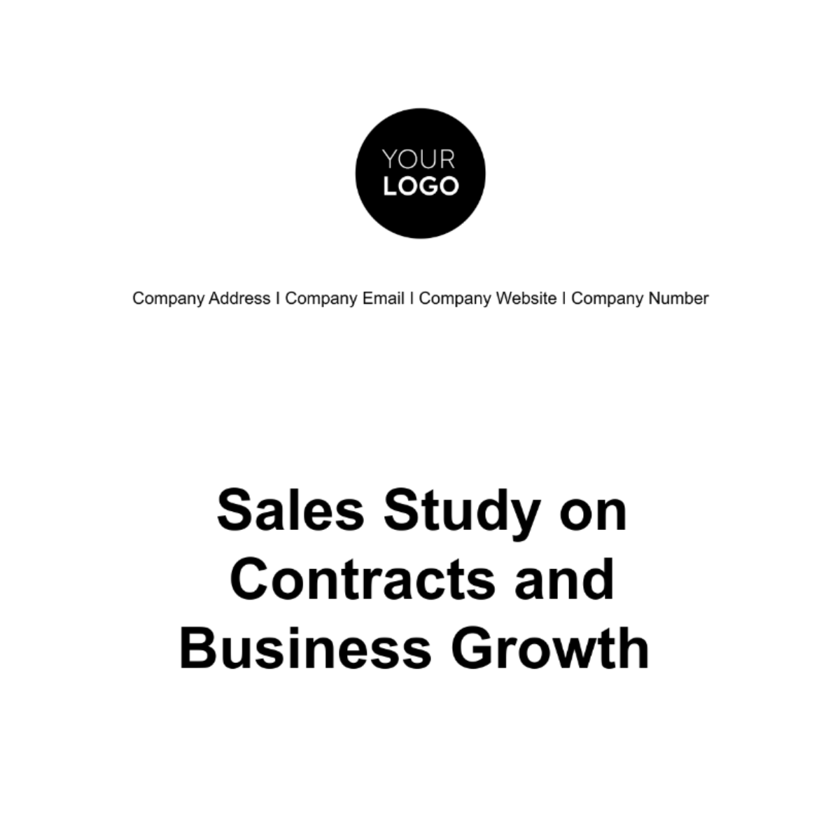 Sales Study on Contracts and Business Growth Template