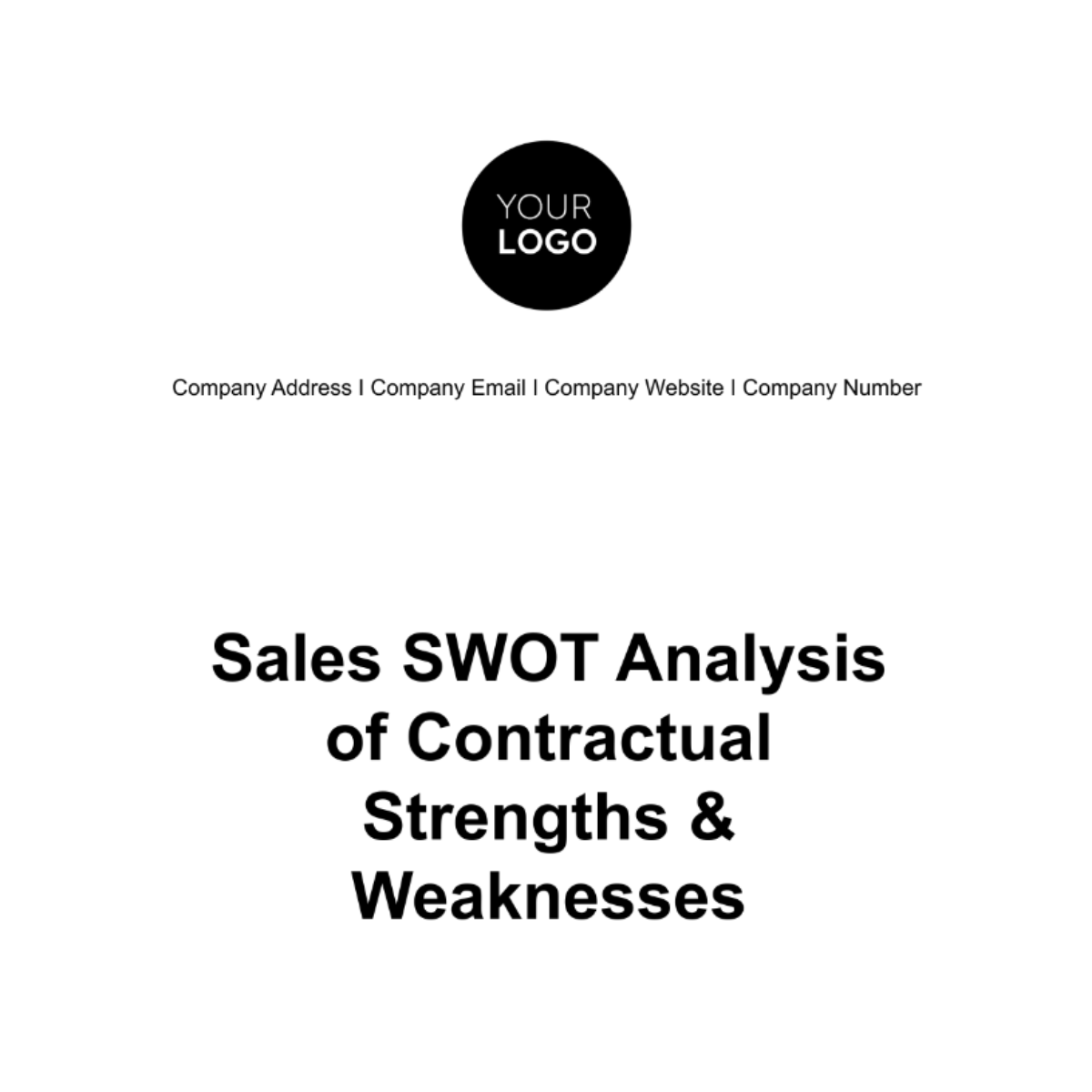Sales SWOT Analysis of Contractual Strengths & Weaknesses Template