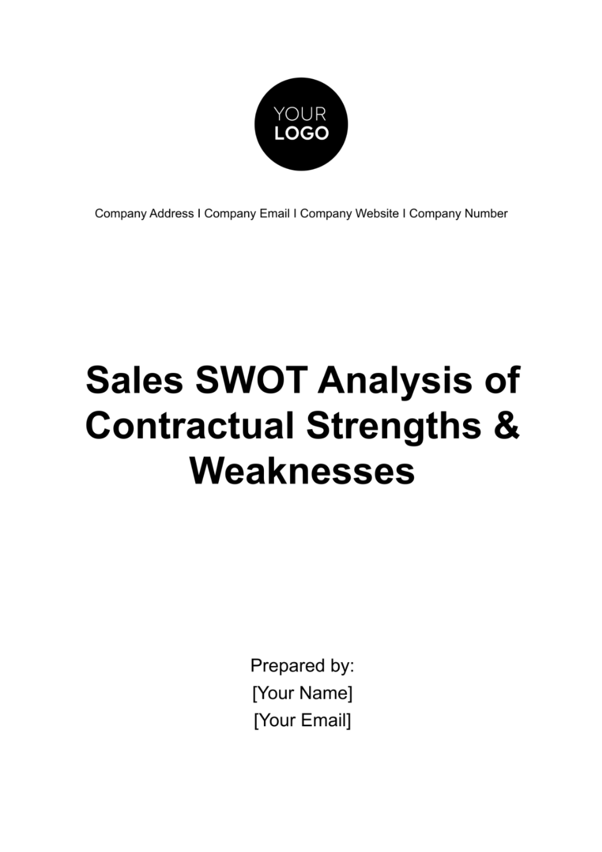 Sales SWOT Analysis of Contractual Strengths & Weaknesses Template - Edit Online & Download