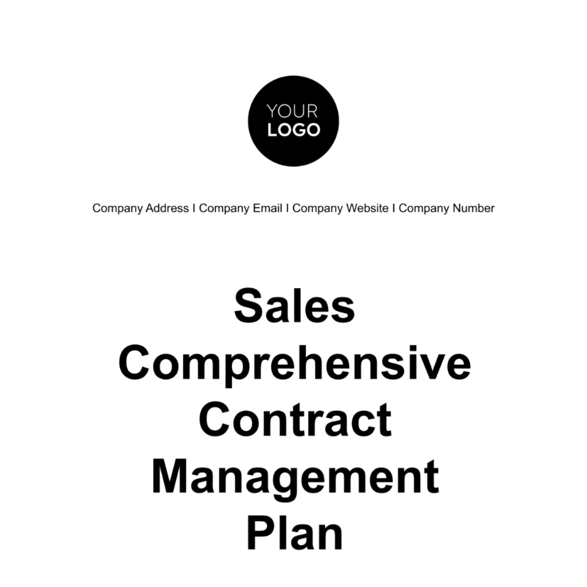 Sales Comprehensive Contract Management Plan Template