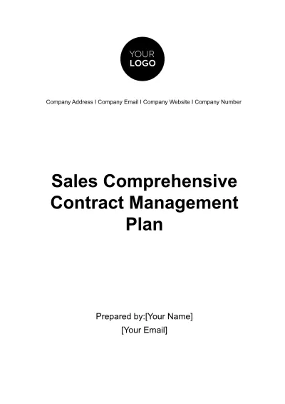 Free Sales Comprehensive Contract Management Plan Template to Edit Online
