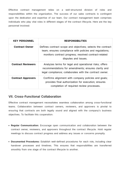 Free Sales Comprehensive Contract Management Plan Template to Edit Online