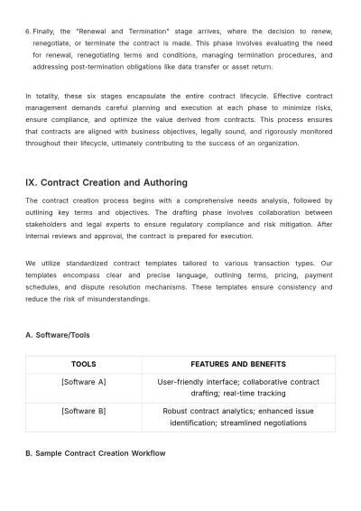 Free Sales Comprehensive Contract Management Plan Template to Edit Online
