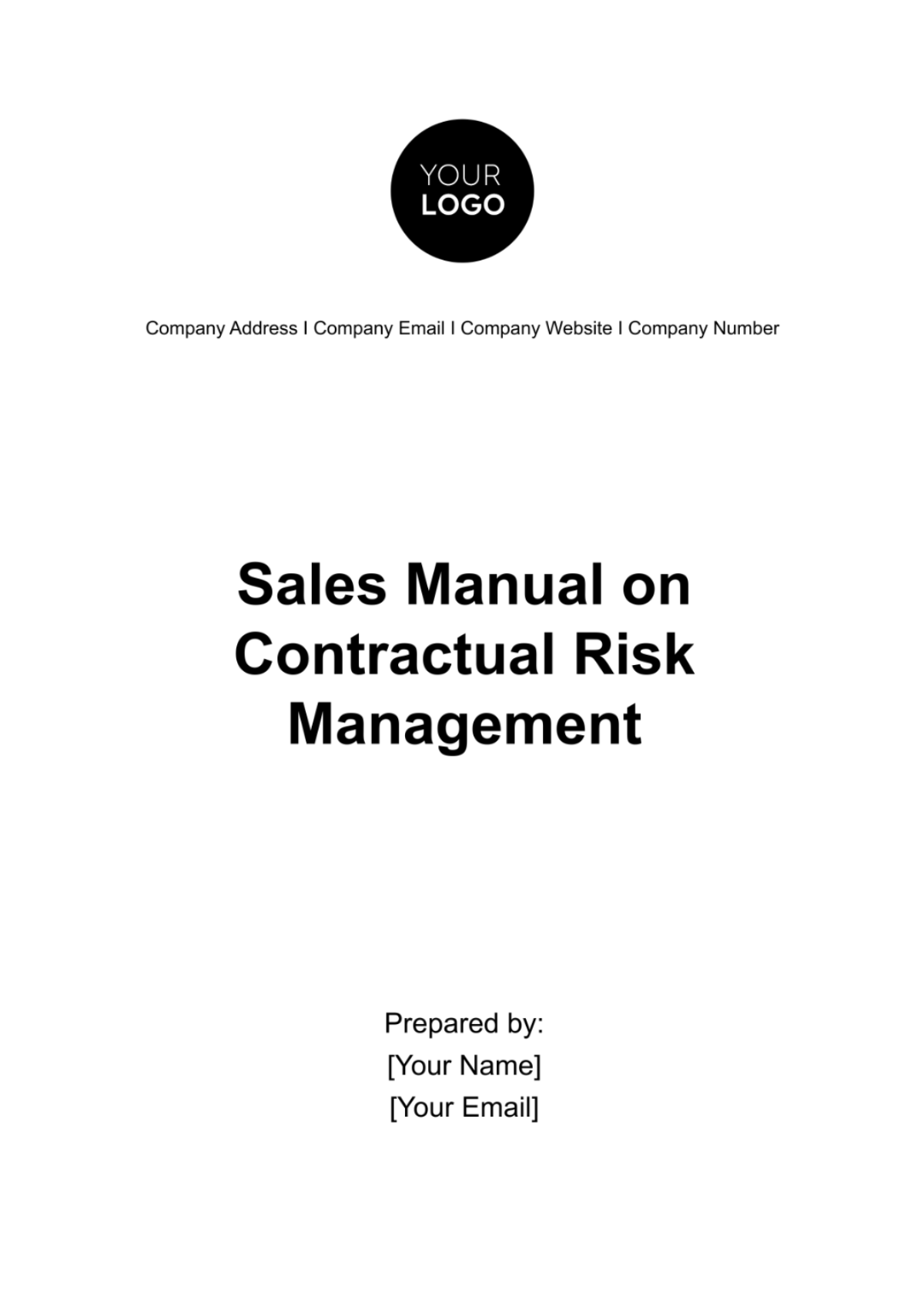 Sales Manual on Contractual Risk Management Template - Edit Online & Download