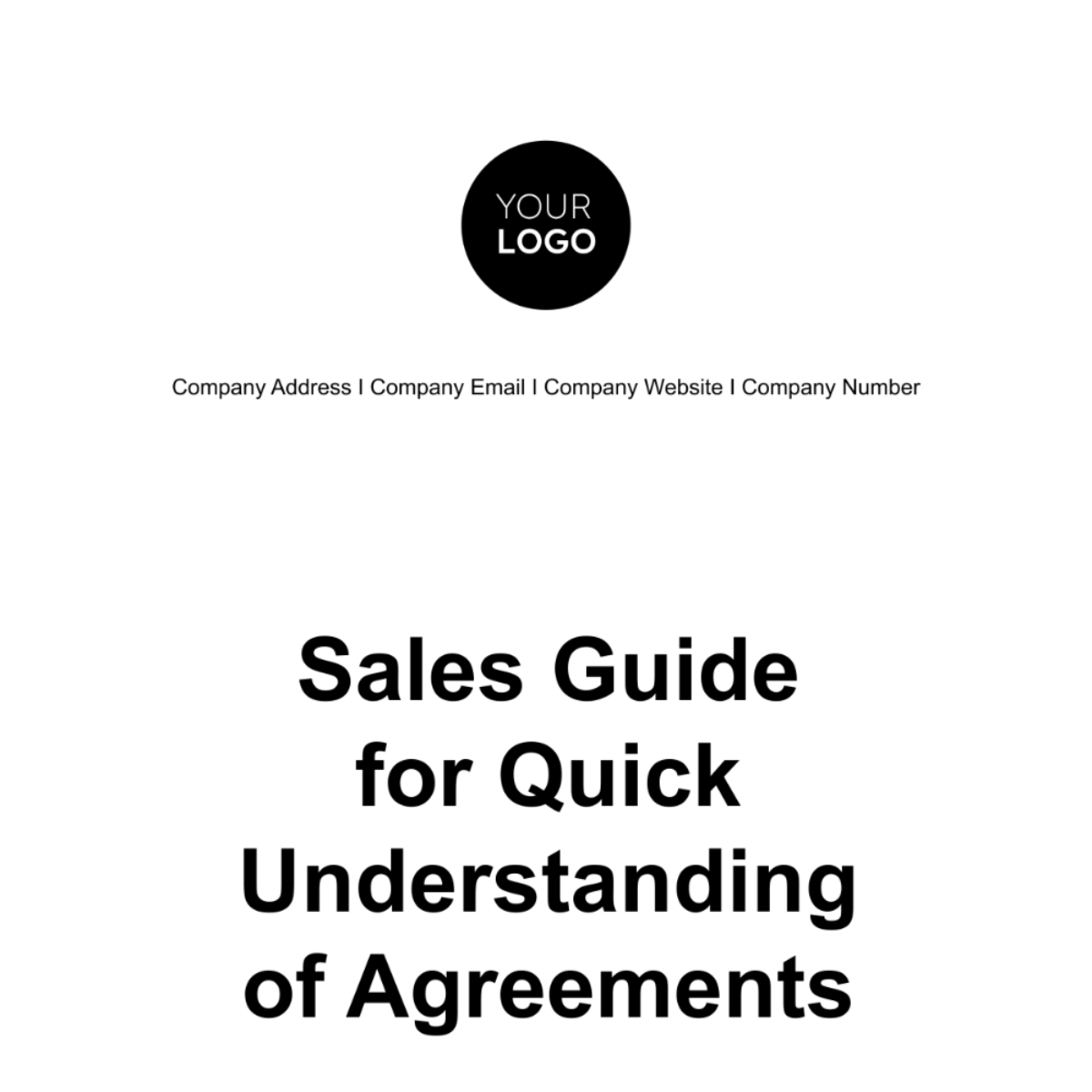 Sales Guide for Quick Understanding of Agreements Template