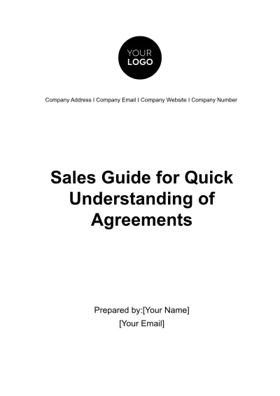 Free Sales Guide for Quick Understanding of Agreements Template to Edit Online