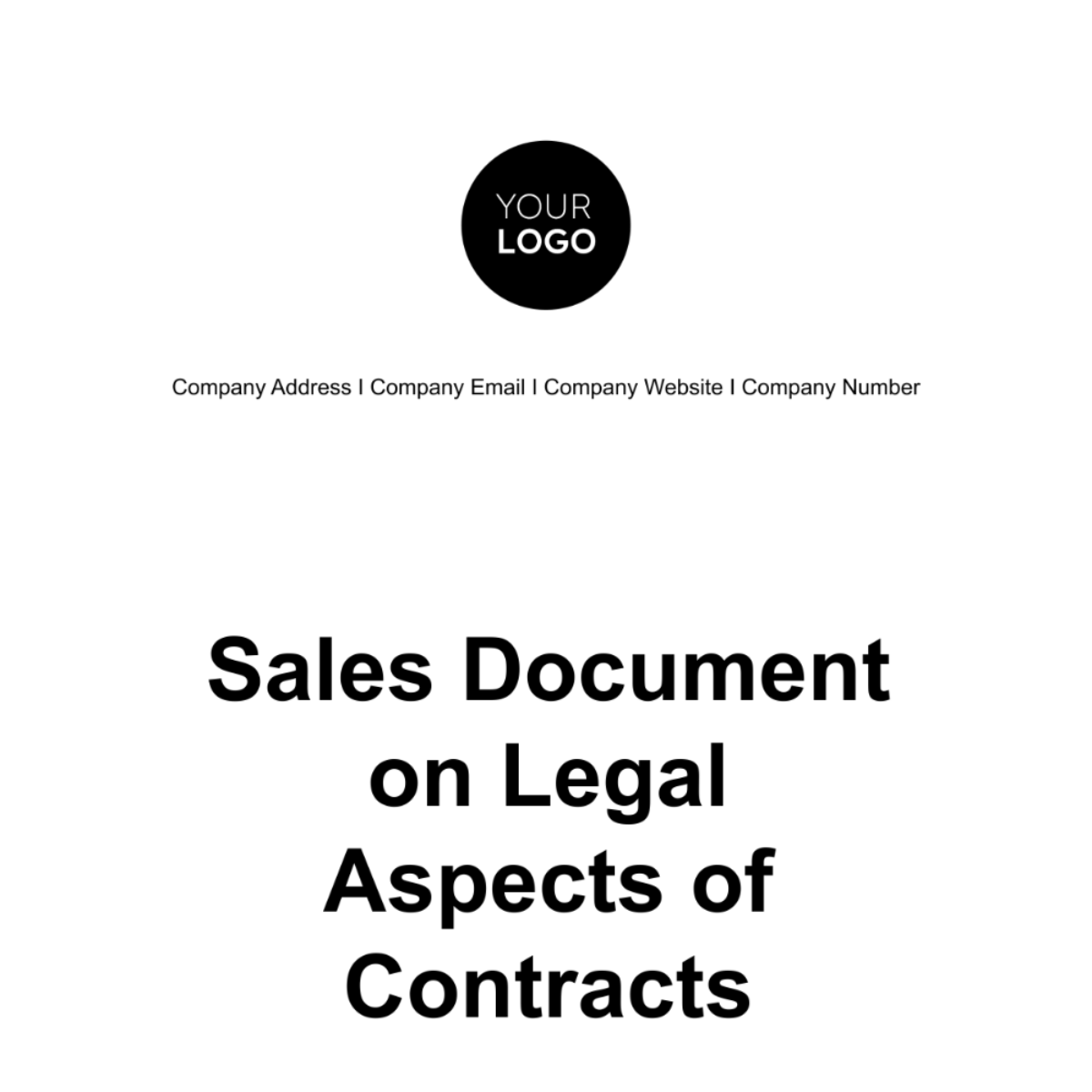 Free Sales Document on Legal Aspects of Contracts Template
