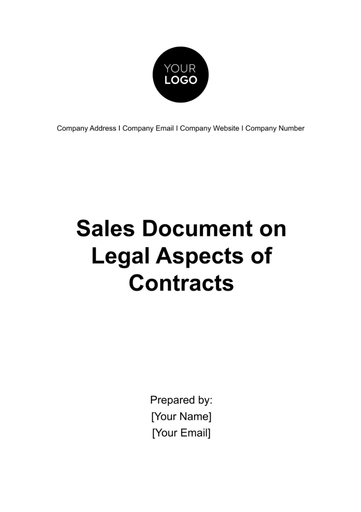 Sales Document on Legal Aspects of Contracts Template - Edit Online & Download