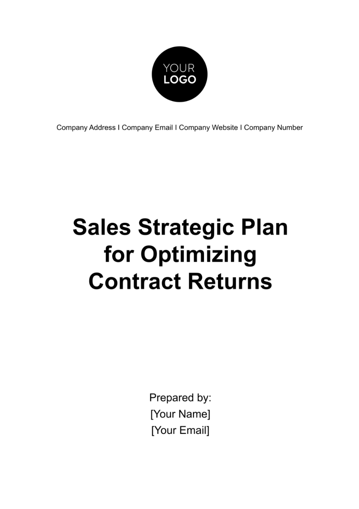 Sales Strategic Plan for Optimizing Contract Returns Template - Edit Online & Download