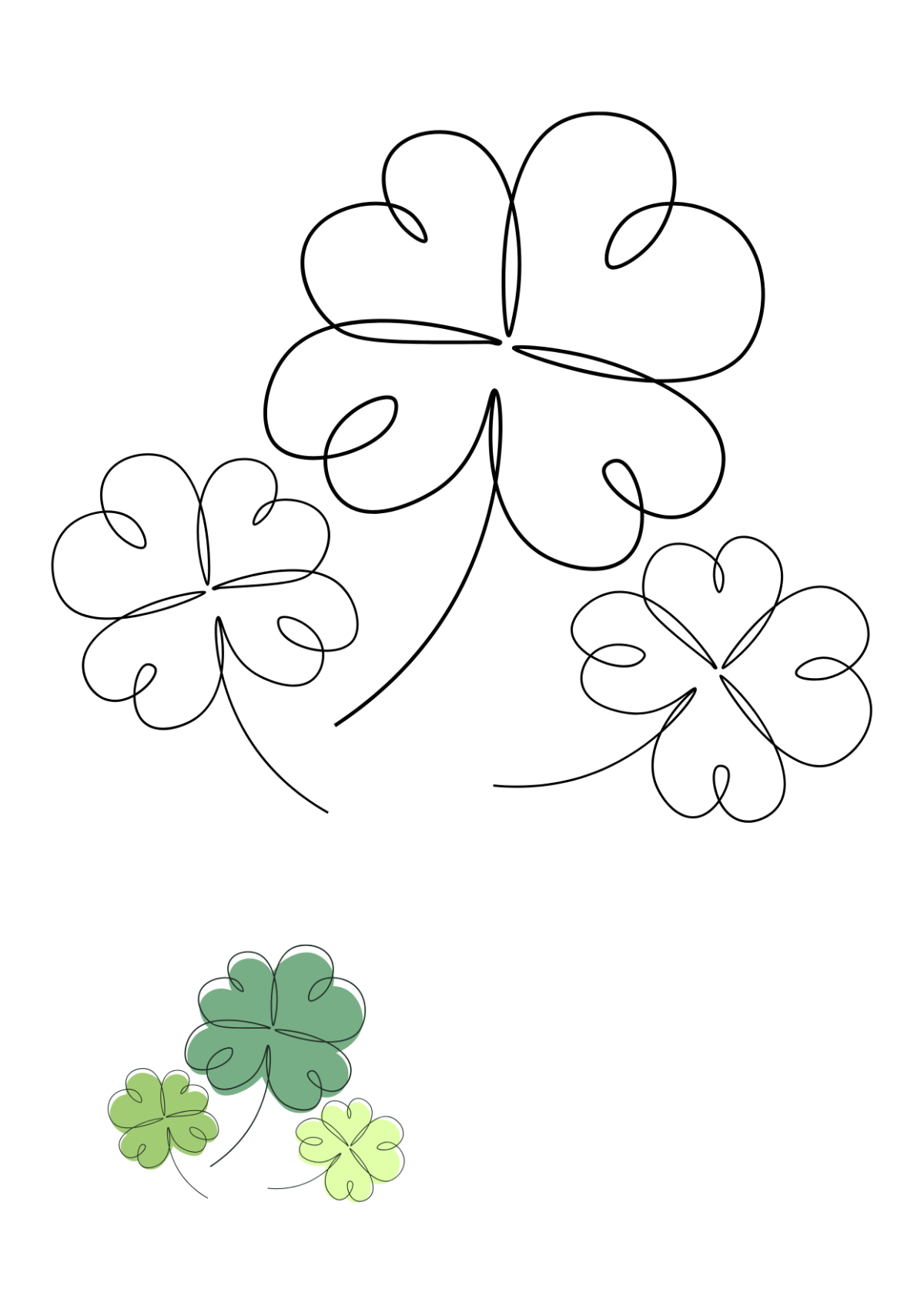 Shamrock Coloring Page for Kids Template