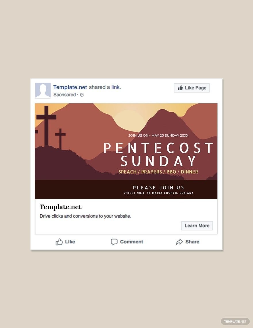 Free Pentecost Sunday Facebook Post Template