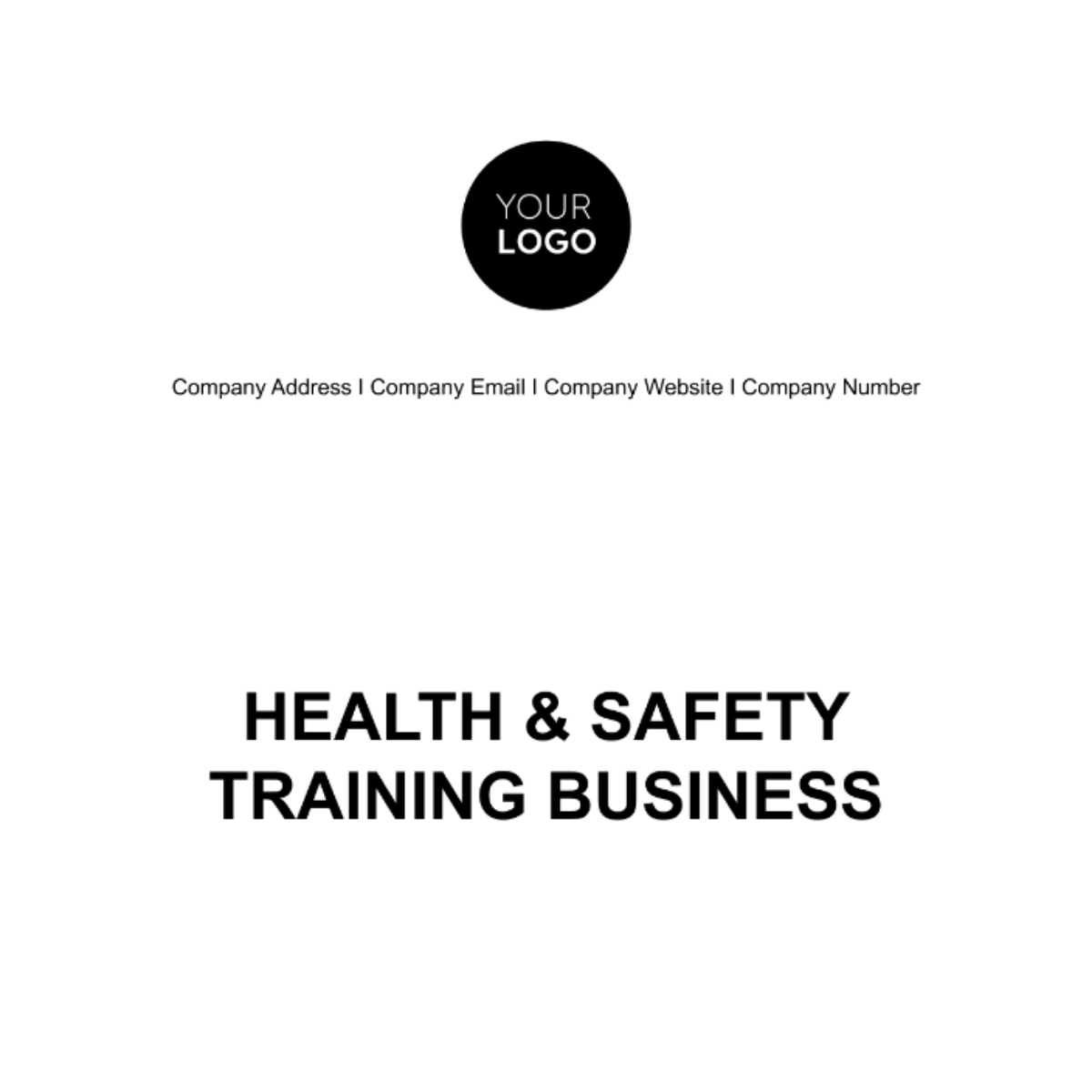 Health & Safety Training Business Plan Template Edit Online
