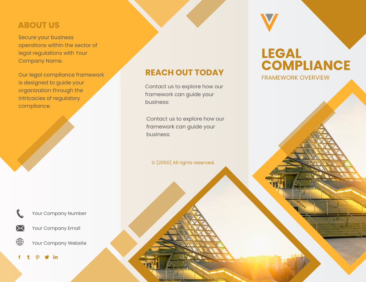Legal Compliance Framework Overview Brochure Template