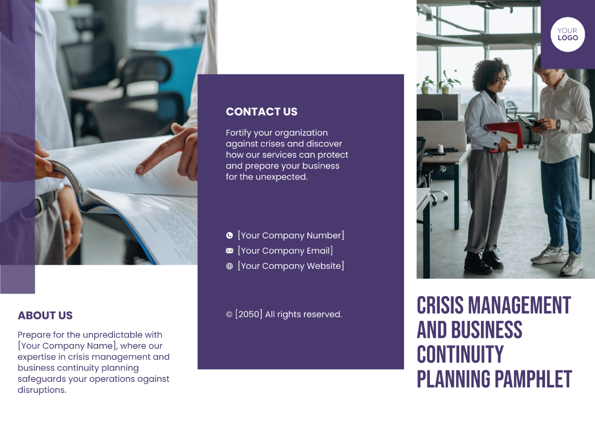 Crisis Management and Business Continuity Planning Pamphlet Template