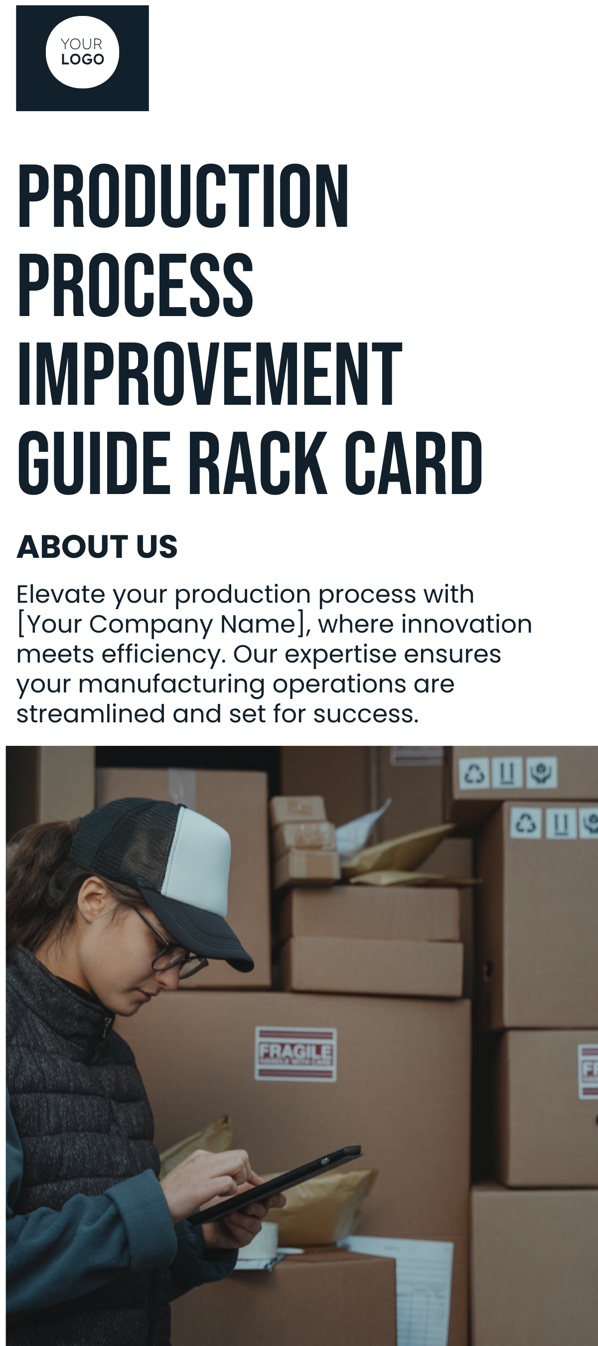 Production Process Improvement Guide Rack Card Template