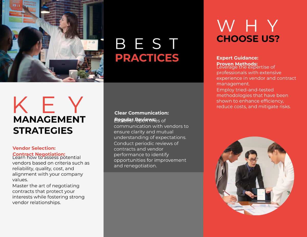 Free Vendor and Contract Management Guide Brochure Template to Edit Online