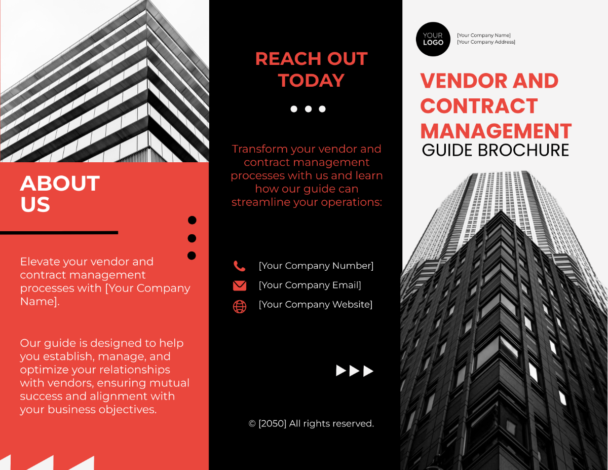 Vendor and Contract Management Guide Brochure Template