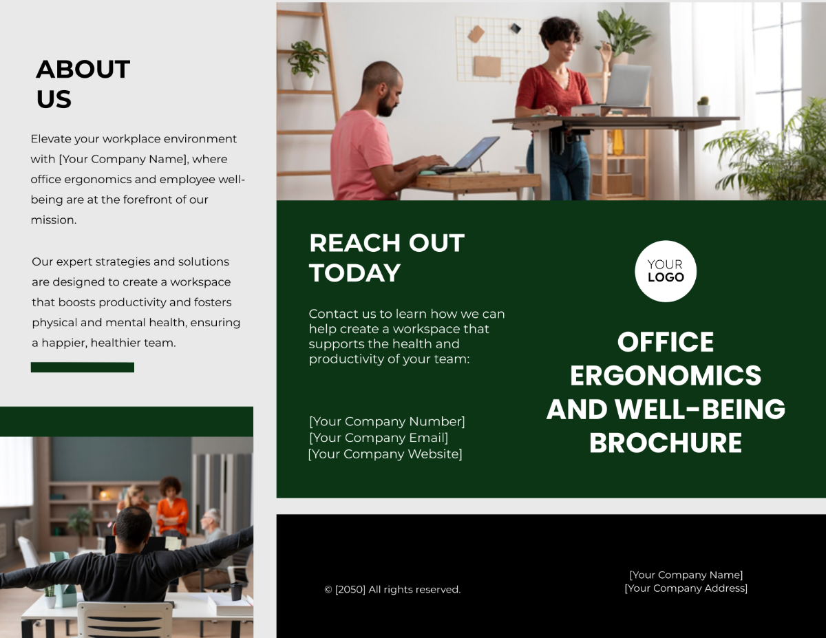 Office Ergonomics and Well-being Brochure Template