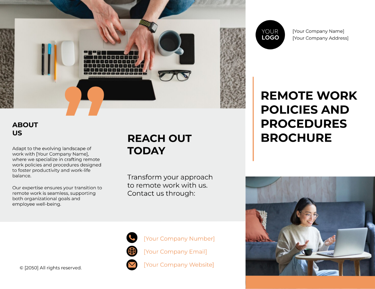 Remote Work Policies and Procedures Brochure Template