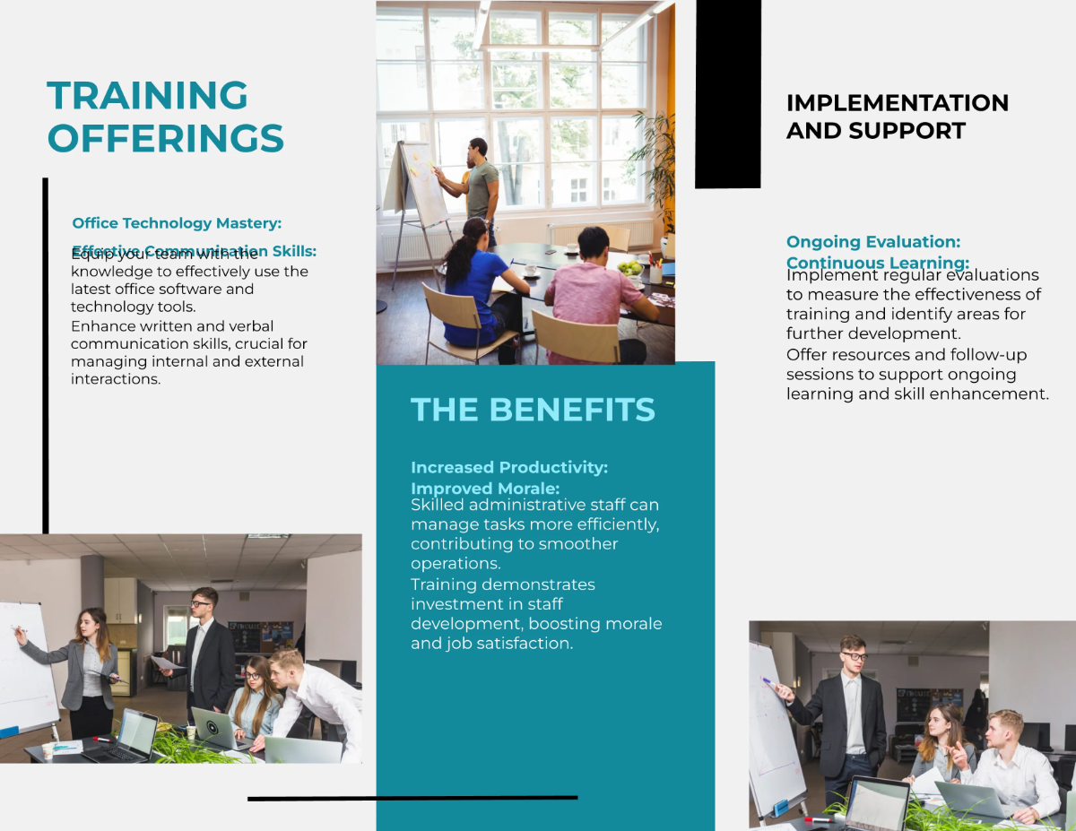 Free Administrative Staff Training Programs Brochure Template to Edit Online