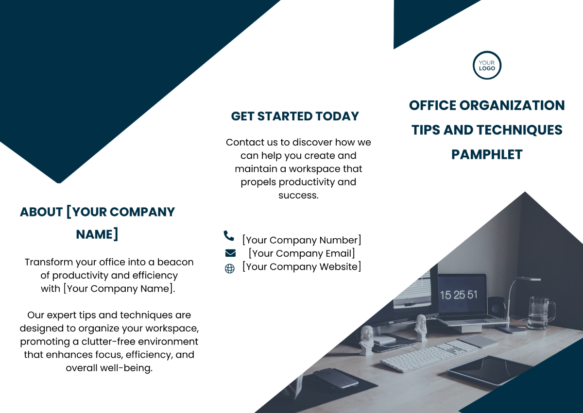Office Organization Tips and Techniques Pamphlet Template